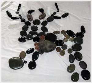 A sacred symbol from a hot stone massage session
